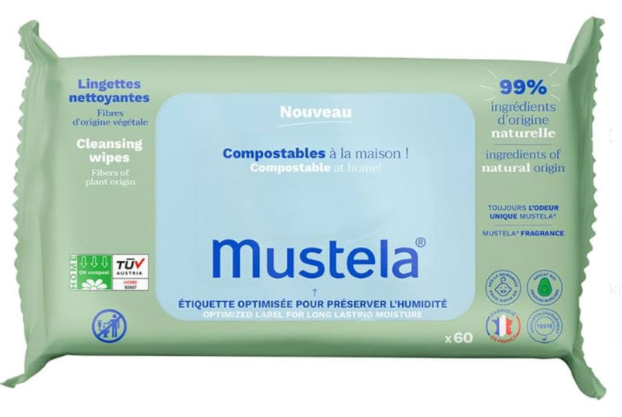 Mustela Kompost Edilebilir Islak Mendil 60 Adet