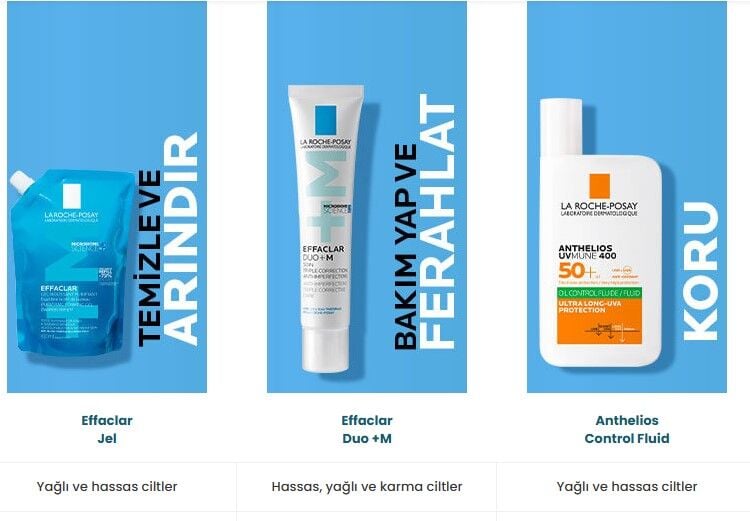 La Roche Posay Effaclar Yağlı Ciltler için Temizleme Jeli 400ml - Refill
