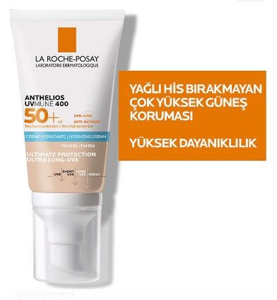 La Roche Posay Anthelios UVmune SPF+50 Hassas Ciltler İçin Yüksek Korumalı Renkli Yüz Güneş Kremi 50 ml