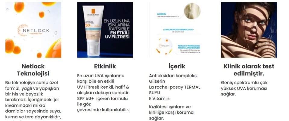 La Roche Posay Anthelios UVmune SPF+50 Hassas Ciltler İçin Yüksek Korumalı Renkli Yüz Güneş Kremi 50 ml