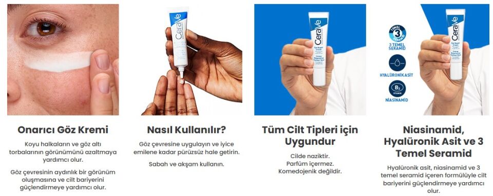 CeraVe Onarıcı ve Nemlendirici Göz Kremi 14 ml