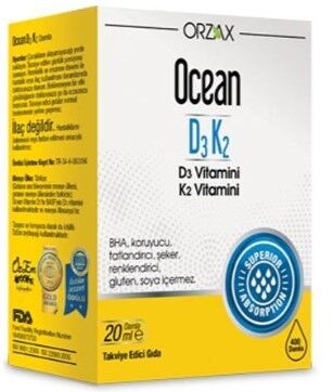 Orzax Ocean D3K2 Vitamin Damla 20 ml