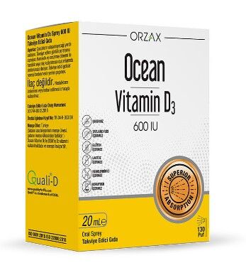 Orzax Ocean Vitamin D3 600 IU Sprey 20ml