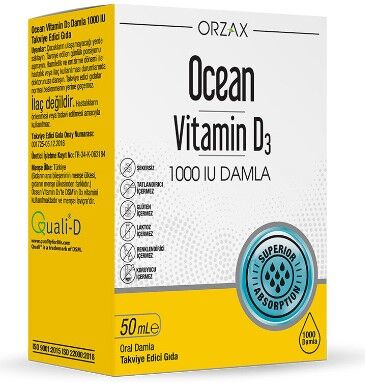 Orzax Ocean Vitamin D3 1000 IU 50 ml Damla