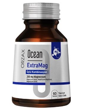 Orzax Ocean ExtraMag Üçlü Magnezyum Kombinasyonu 60 Tablet