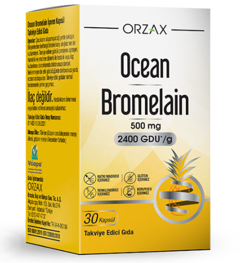 Orzax Ocean Bromelain 30 Kapsül
