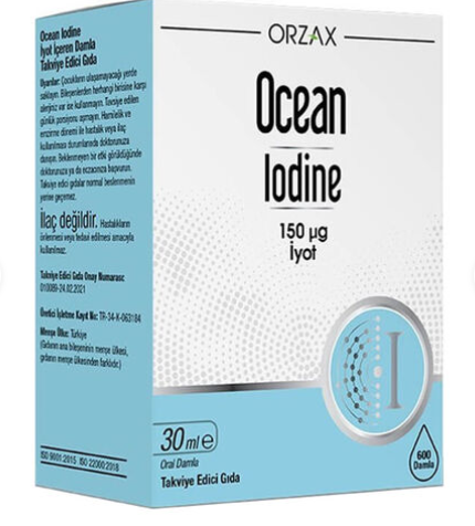 Orzax Ocean Iodine 150 μg İyot Takviye Edici Gıda 30 ml
