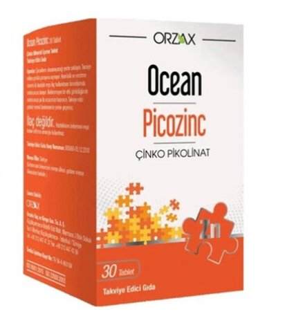 Orzax Ocean Picozinc Takviye Edici Gıda 30 Tablet