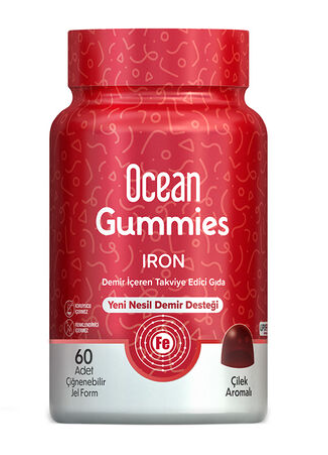 Orzax Ocean Gummies Iron Demir İçeren Takviye Edici Gıda 60 Adet Çİğnenebilir Jel Form