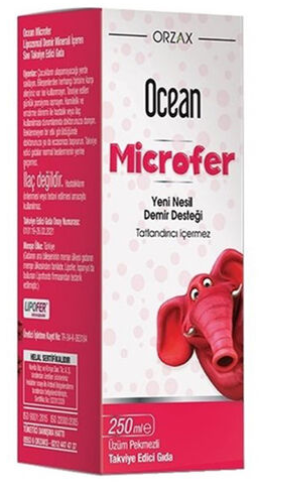 Orzax Ocean Microfer Lipozomal Demir Sıvı Takviye Edici Gıda 250 ml