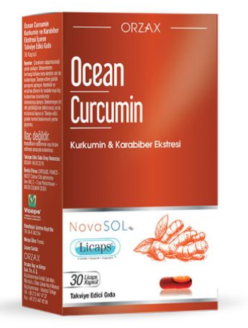 Orzax Ocean Curcumin Karabiber Ekstresi Takviye Edici Gıda 30 Kapsül