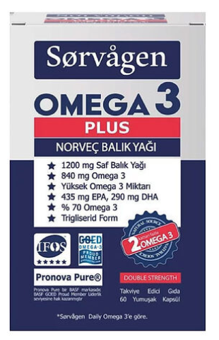 Sorvagen Omega 3 Plus Norveç Balık Yağı 60 Kapsül