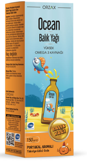 Orzax Ocean Omega3 Şurup 150 ml - Portakal