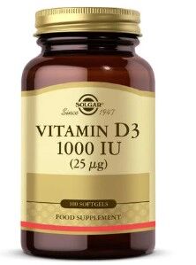 Solgar Vitamin D3 1000 IU (25 µg) 100 Yumuşak Jelatin Kapsül