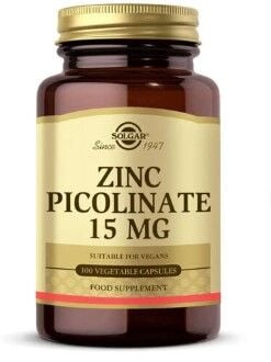 Solgar Zinc Picolinate 15 mg 100 Bitkisel Kapsül