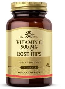 Solgar Vitamin C 500 mg with Rose Hips 100 Tablet -Vitamin C 500 mg ve Kuşburnu-