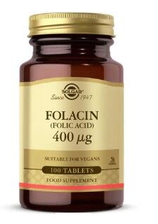 Solgar Folic Acid (Folacin) 400 mcg 100 Tablet