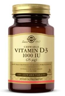 Solgar Vitamin D3 1000 IU 100 Çiğnenebilir Tablet