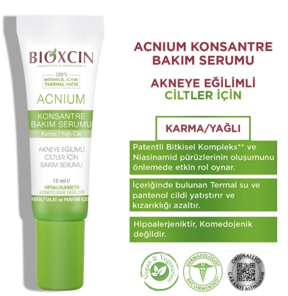 Bioxcin Acnium Konsantre Bakım Serumu 15ml