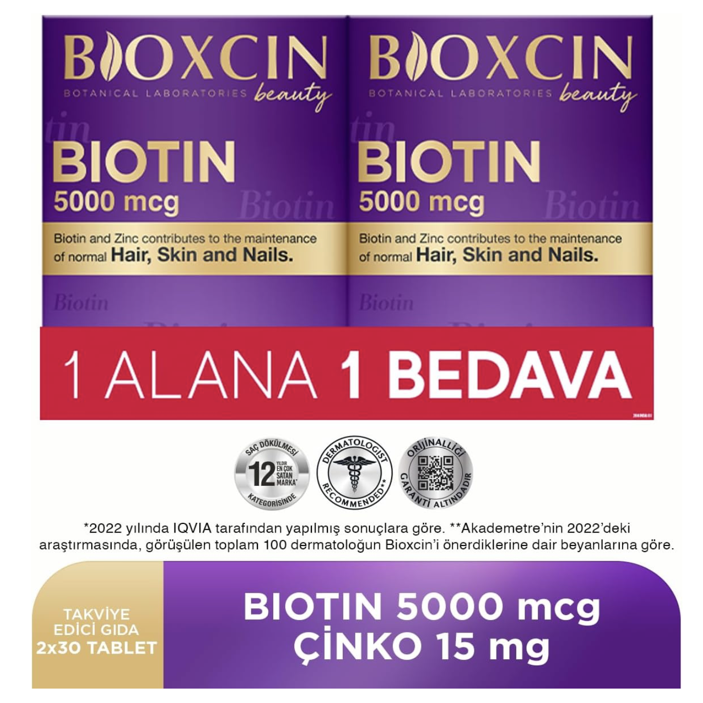 Bioxcin Biozcin Beauty Biotin 5000mcg 30 Tablet 1 Alana 1 Bedava