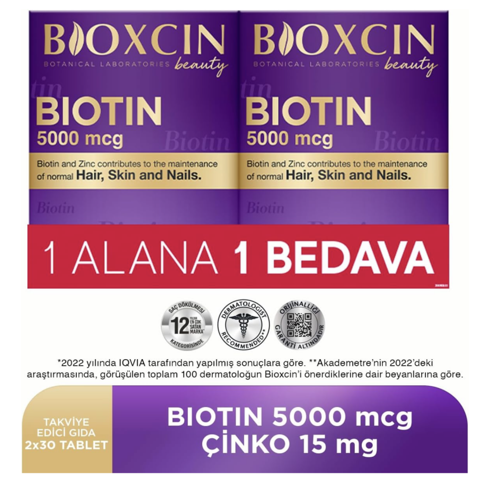 Bioxcin Biozcin Beauty Biotin 5000mcg 30 Tablet 1 Alana 1 Bedava