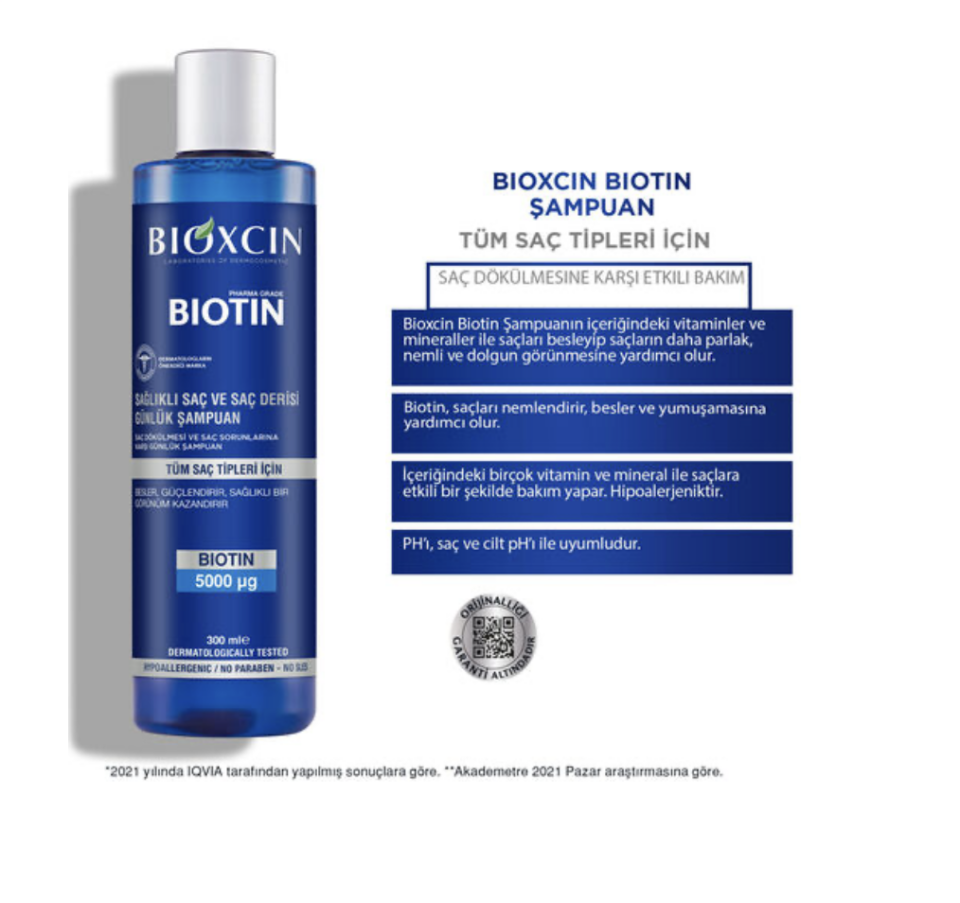 Bioxcin Biotin 5000 mg Çinko 15 mg ALANA Biotin Şampuan 300 ml HEDİYE
