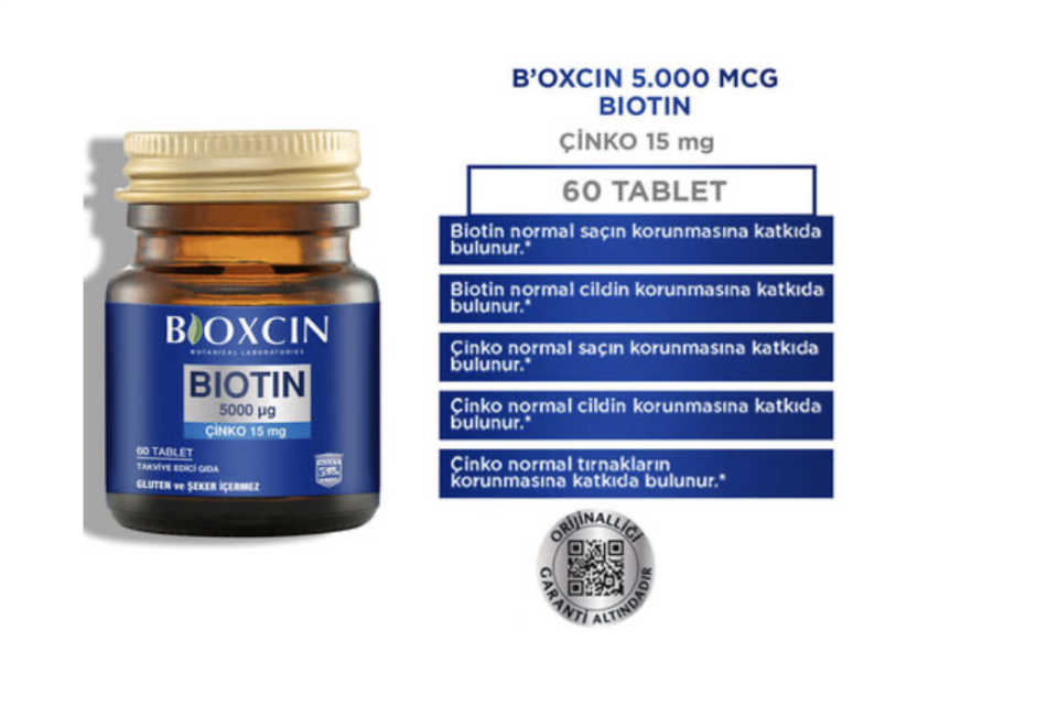 Bioxcin Biotin 5000 mg Çinko 15 mg ALANA Biotin Şampuan 300 ml HEDİYE