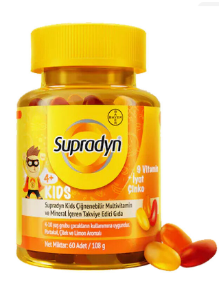 Supradyn Kids Çiğnenebilir Takviye Edici Gıda 60 Adet
