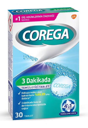 Corega Diş Protezi Temizleyici Tablet (30 Tablet)