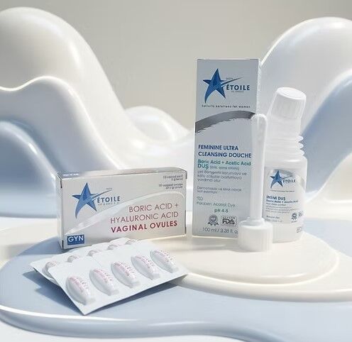 Etolie dirençli mantar önlemeye destek 2'li SET - FEMININE DOUCHE+VAGINAL OVUL 300MG BA+HA